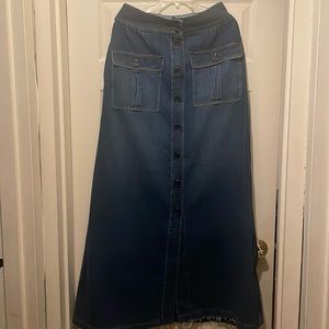 Chloe denim long maxi skirt